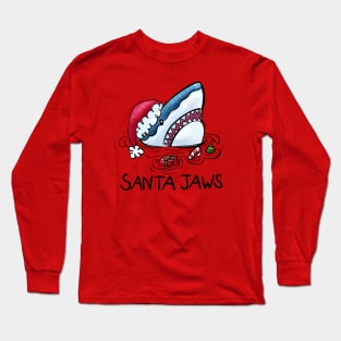 Santa Jaws- Funny Shark Christmas Gifts Long Sleeve T-Shirt